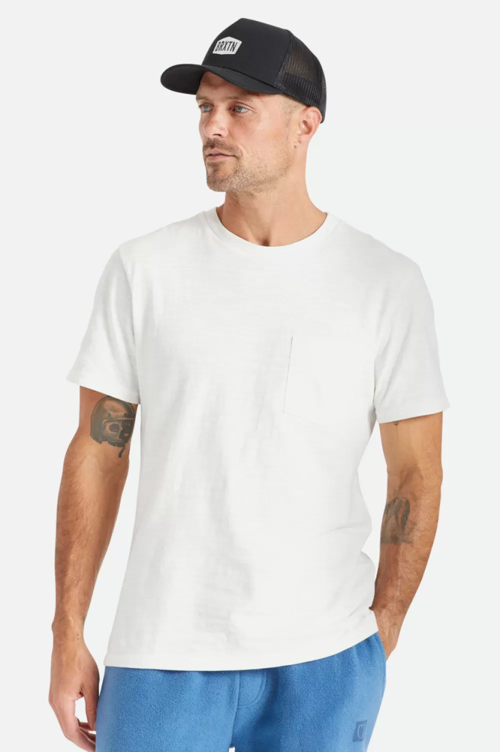 Brixton Basic Slub S/S Pocket Tee^ Polos & Henleys