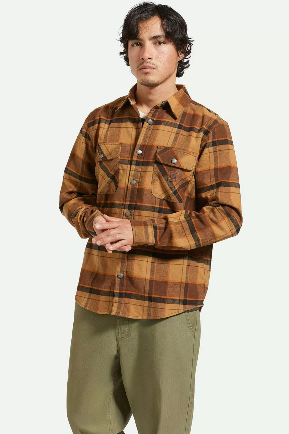 Brixton Builders Bowery Stretch Water Resistant L/S Flannel^ Button Ups | Flannels