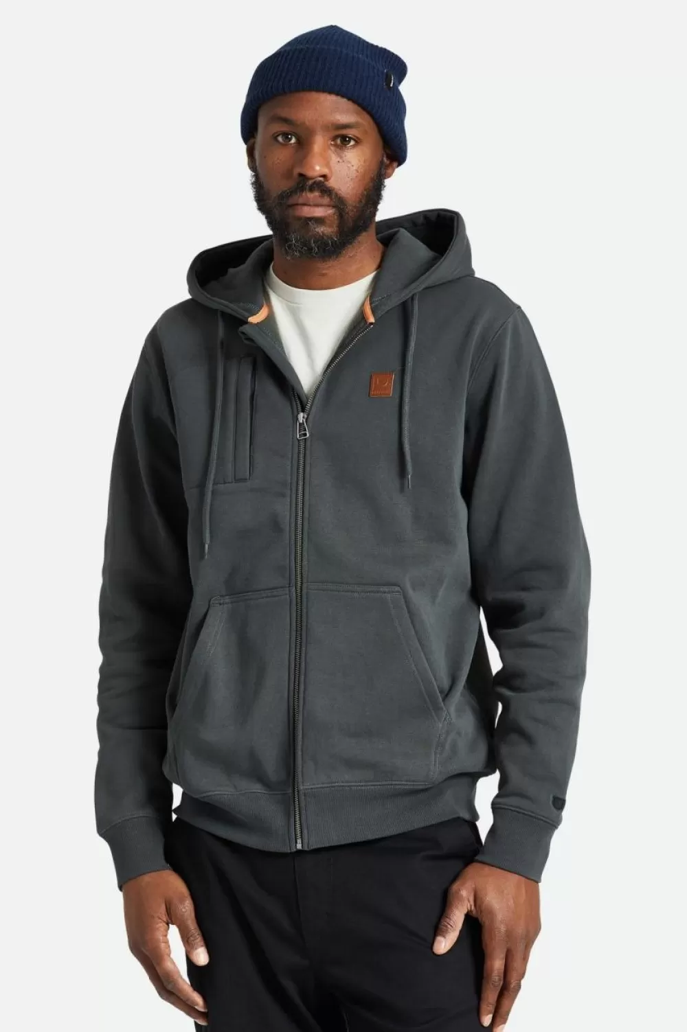 Brixton Builders Water Resistant Heavyweight Fleece Full Zip Hood^ Sweatshirts, Hoodies & Sweaters