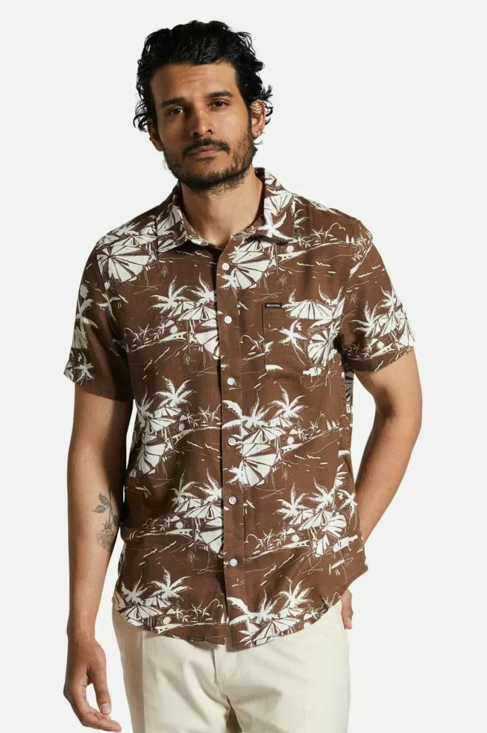 Brixton Charter Slub S/S Woven Shirt^ Button Ups
