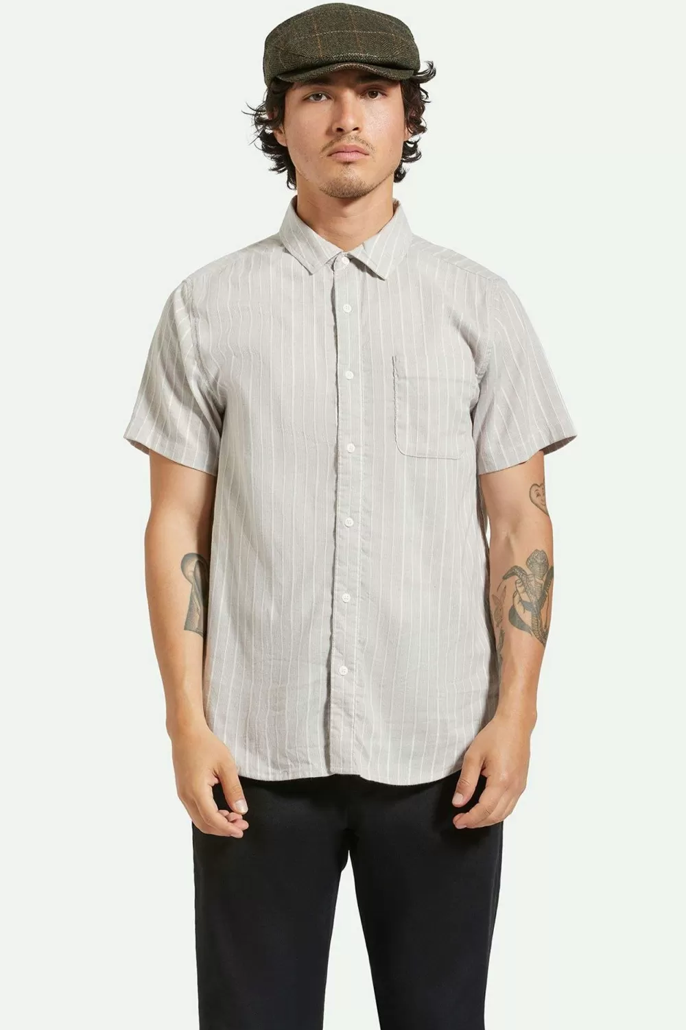 Brixton Charter Stripe S/S Woven Shirt^ Button Ups