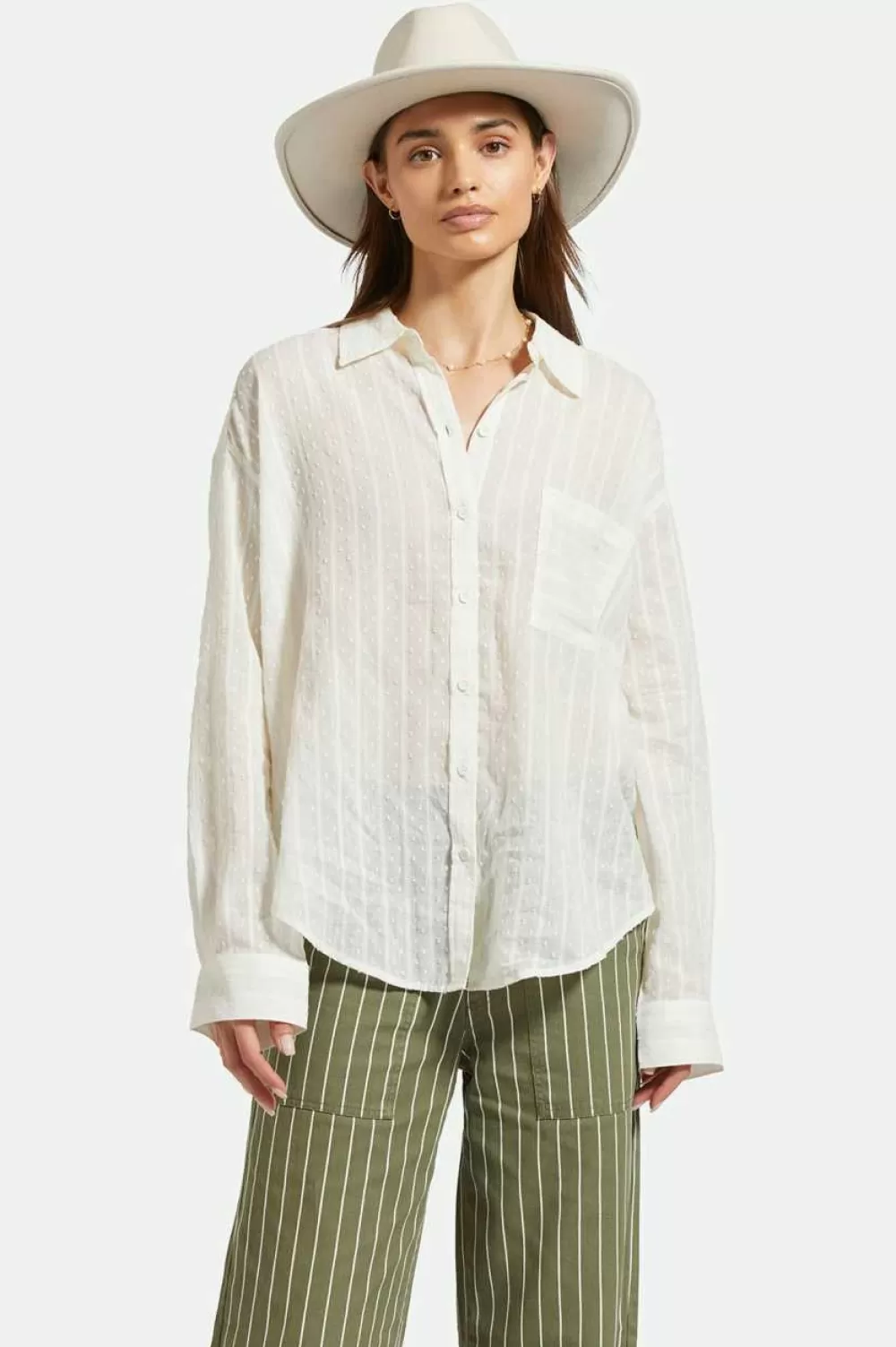 Brixton East Side L/S Boxy Woven Shirt^Women Tops | Flannels & Button-ups