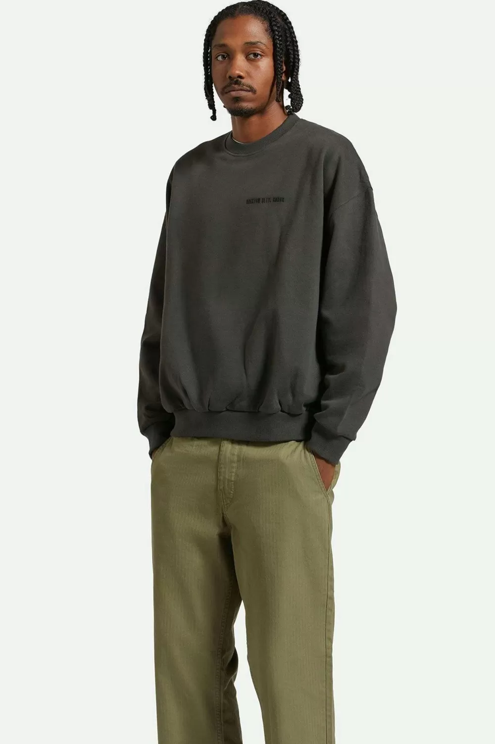 Brixton Embroidered Heavyweight Oversized Crew^ Sweatshirts, Hoodies & Sweaters