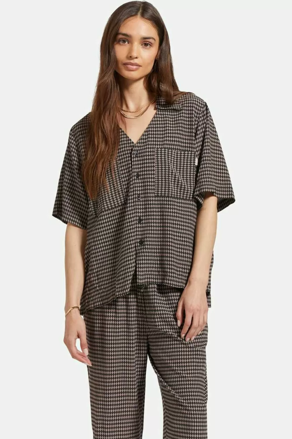 Brixton Hudson Lounge S/S Woven Shirt^Women Tops | Flannels & Button-ups