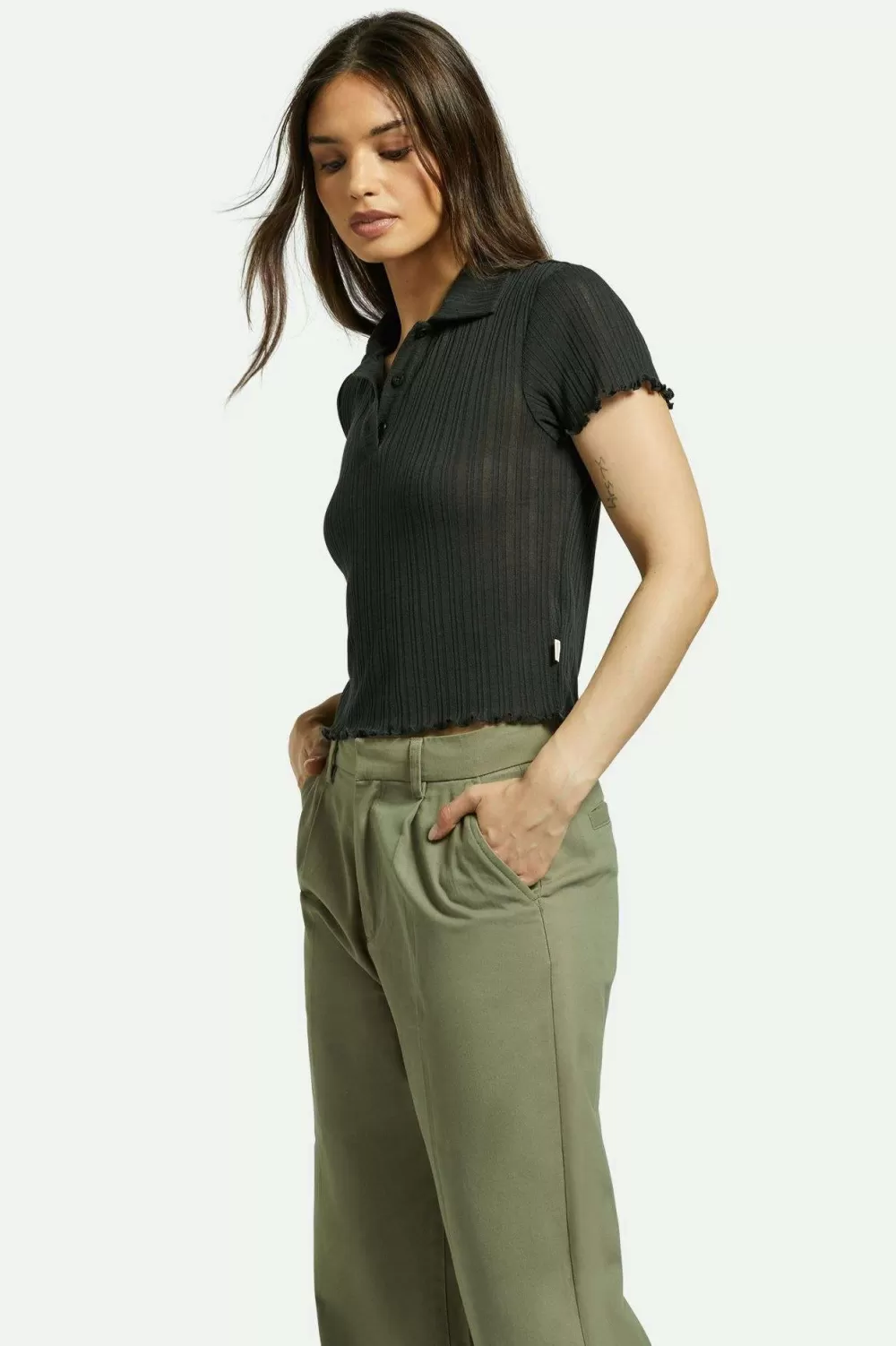 Brixton Novelty Ribbed S/S Polo^Women Tops