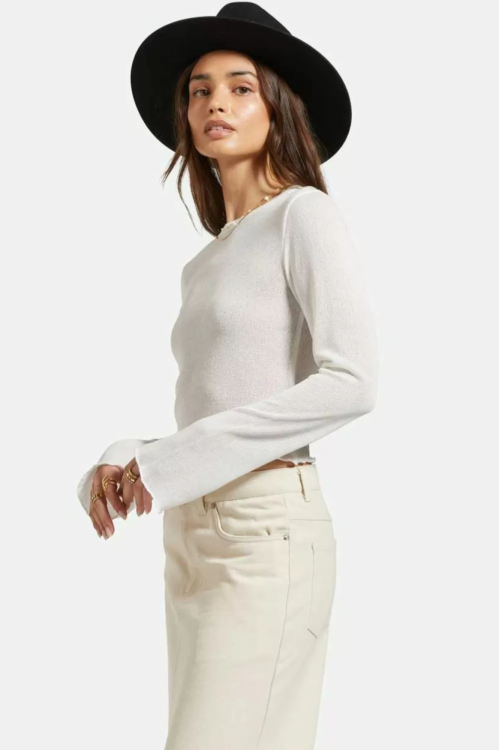 Brixton Sheer L/S Knit Top^Women Tops